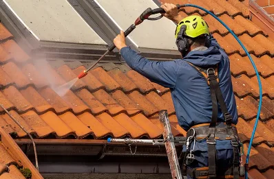 Démoussage et hydrofuge de toiture à Auvernaux